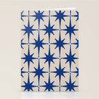  Mid-Century Modern Starburst Pattern 2 in Blue and Stone Stationery Card Gallery Image 2