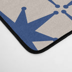  Mid-Century Modern Starburst Pattern 2 in Blue and Stone Desk Mat Gallery Image 4