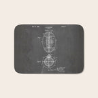 American Football Patent - Football Art - Black Chalkboard Bath Mat Gallery Image 1