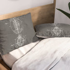 American Football Patent - Football Art - Black Chalkboard Pillow Sham Gallery Image 2