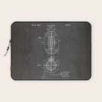 American Football Patent - Football Art - Black Chalkboard Laptop Sleeve Gallery Image 1