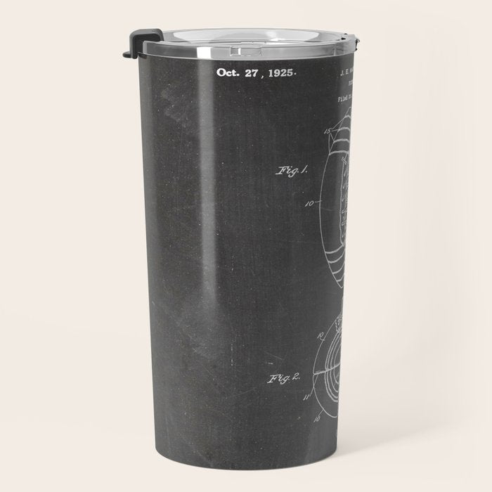 American Football Patent - Football Art - Black Chalkboard Travel Mug Gallery Image 3