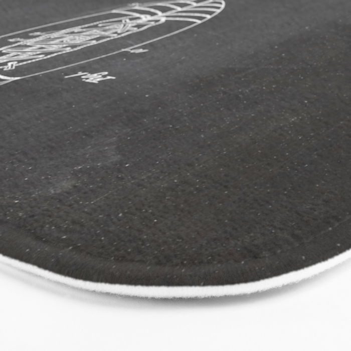 American Football Patent - Football Art - Black Chalkboard Bath Mat Gallery Image 3