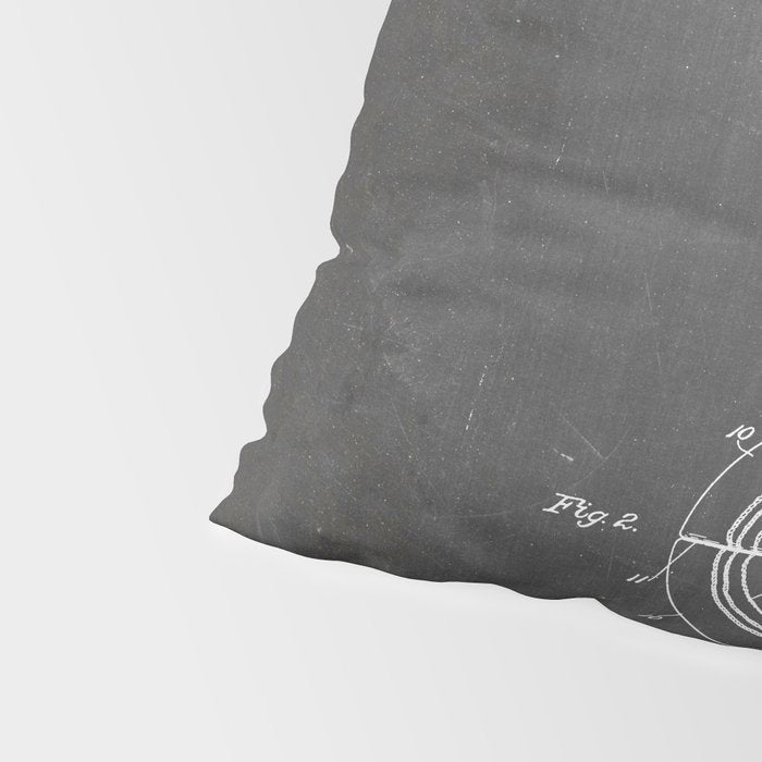 American Football Patent - Football Art - Black Chalkboard Pillow Sham Gallery Image 4