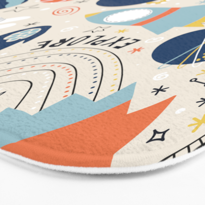 Space Planets Astronaut Pattern Bath Mat Gallery Image 3