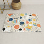 Space Planets Astronaut Pattern Rug Gallery Image 1