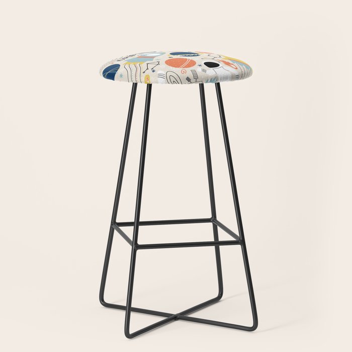 Space Planets Astronaut Pattern Stool Gallery Image 1