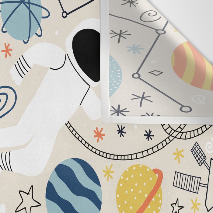 Space Planets Astronaut Pattern Wall Tapestry Gallery Image 3