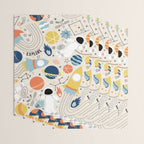 Space Planets Astronaut Pattern Wrapping Paper Gallery Image 3