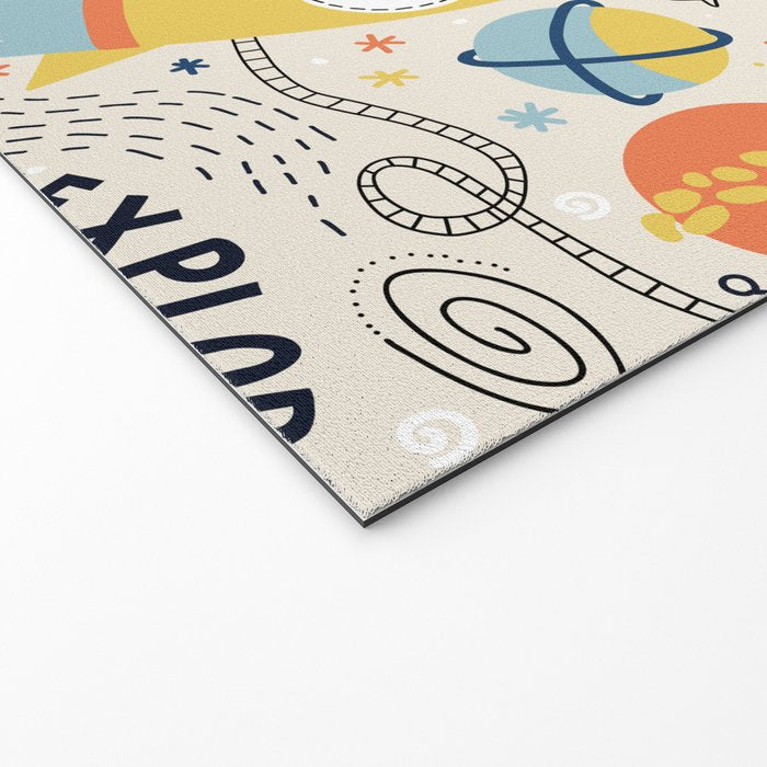 Space Planets Astronaut Pattern Welcome Mat Gallery Image 2