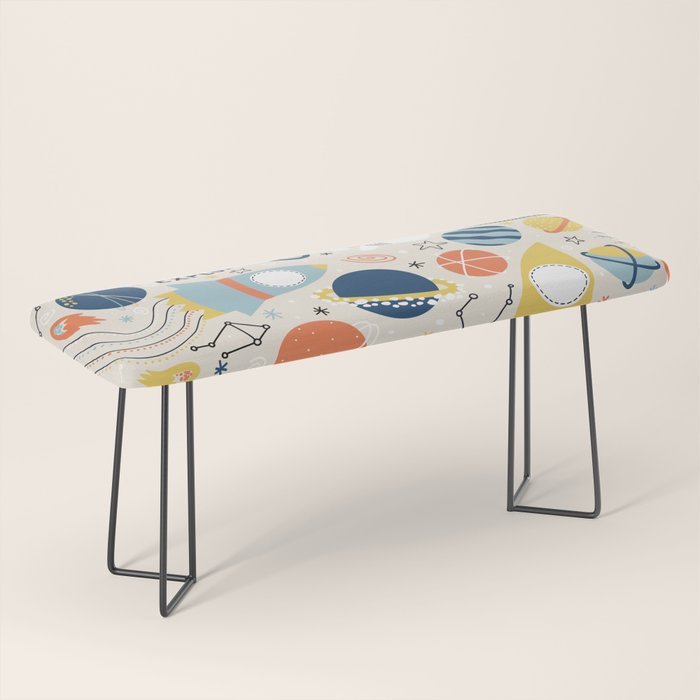 Space Planets Astronaut Pattern Bench Gallery Image 1