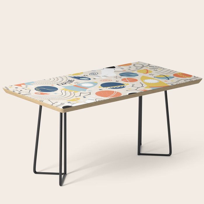 Space Planets Astronaut Pattern Coffee Table Gallery Image 1