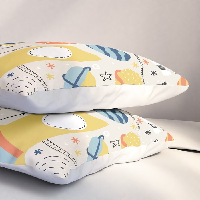 Space Planets Astronaut Pattern Pillow Sham Gallery Image 3