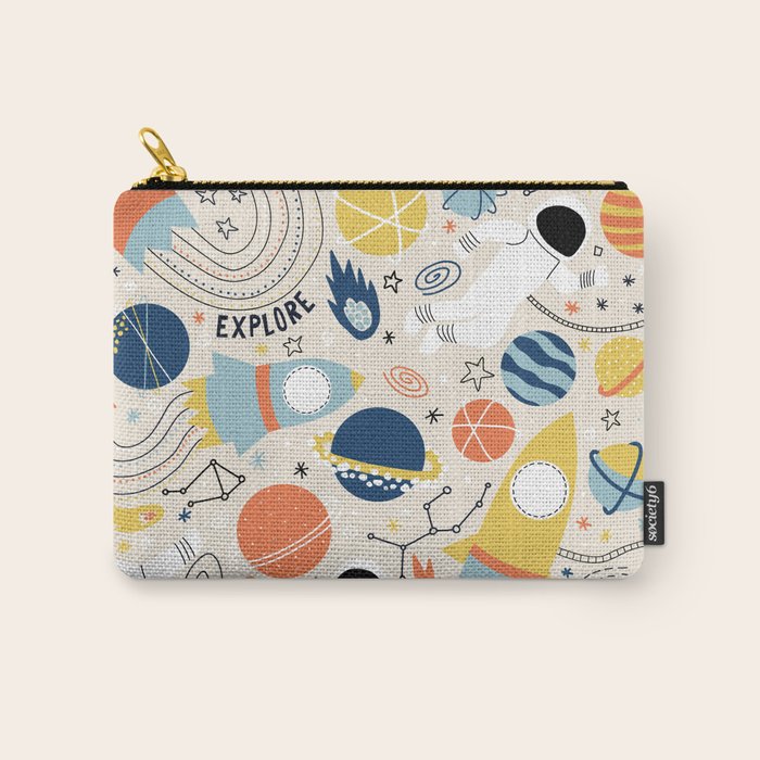 Space Planets Astronaut Pattern Carry All Pouch Gallery Image 1