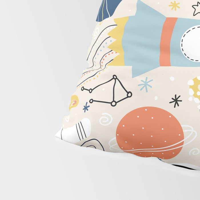 Space Planets Astronaut Pattern Pillow Sham Gallery Image 4