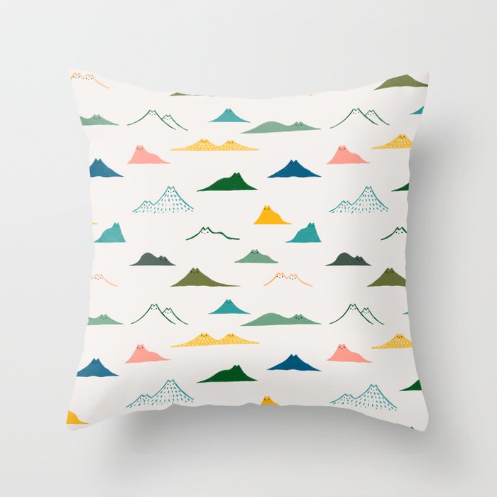 Cat Landscape 140: Meowtain range Throw Pillow Gallery Image 1