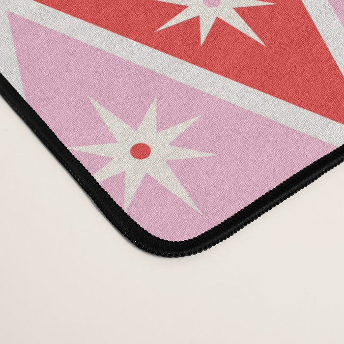 Retro Christmas Triangles | Red & Pink Desk Mat Gallery Image 4
