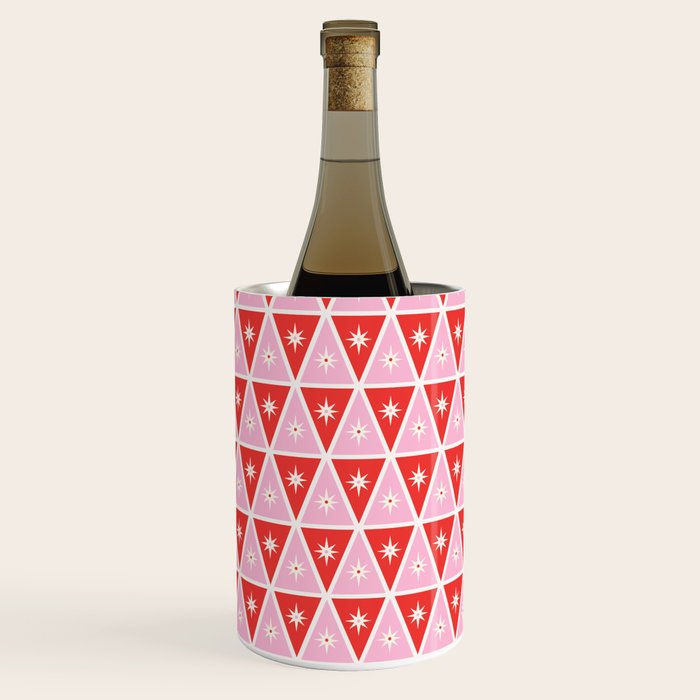 Retro Christmas Triangles | Red & Pink Wine Chiller Gallery Image 2