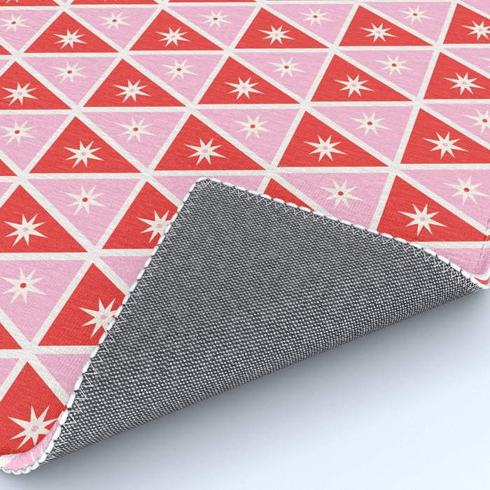 Retro Christmas Triangles | Red & Pink Rug Gallery Image 4