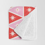 Retro Christmas Triangles | Red & Pink Throw Blanket Gallery Image 3
