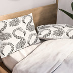 Miami Flamingo - Black Ink Pillow Sham Gallery Image 2