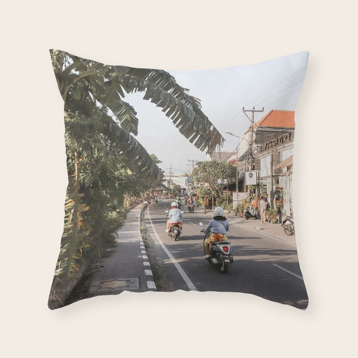 Tropical Road On Bali Island Art Print | Summer Holiday Photo | Digital Indonesia Travel Photography Throw Pillow Gallery Image 1