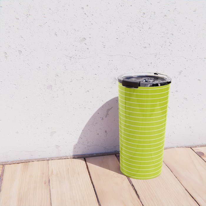 Minimal Arch XXIII Lime Green Modern Geometric Lines Travel Mug Gallery Image 4