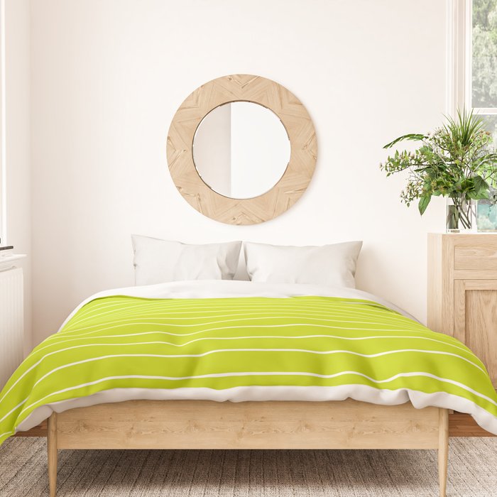 Minimal Arch XXIII Lime Green Modern Geometric Lines Duvet Cover Gallery Image 3