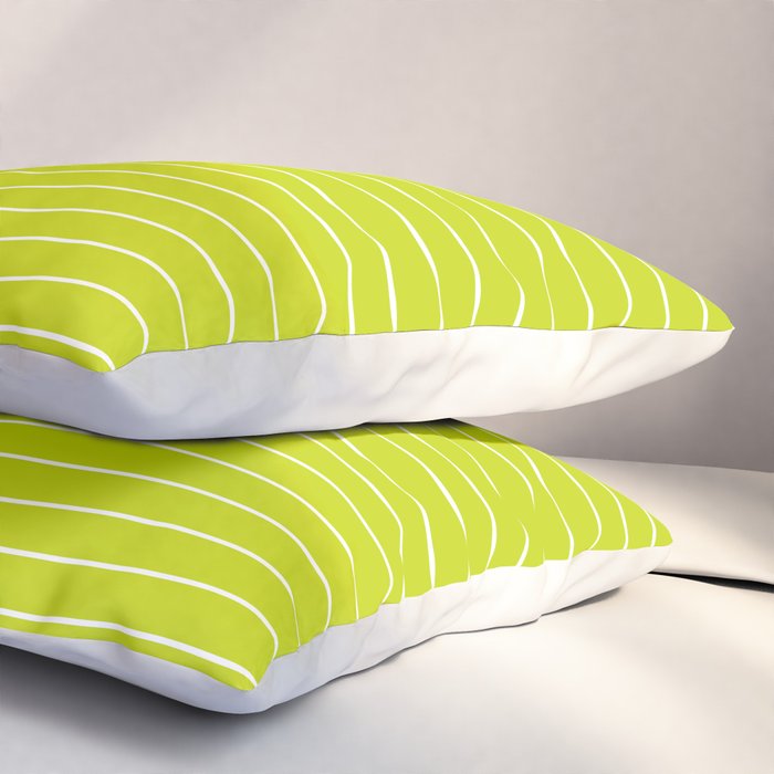 Minimal Arch XXIII Lime Green Modern Geometric Lines Pillow Sham Gallery Image 3