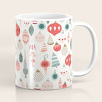 Vintage Christmas baubles white background Coffee Mug Gallery Image 1