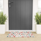 Vintage Christmas baubles white background Welcome Mat Gallery Image 3