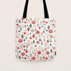 Vintage Christmas baubles white background Tote Bag Gallery Image 1
