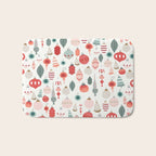 Vintage Christmas baubles white background Bath Mat Gallery Image 1