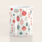 Vintage Christmas baubles white background Coffee Mug Gallery Image 4