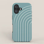 Minimal Arch XXIV Beachy Teal Modern Geometric Lines iPhone Case Gallery Image 1