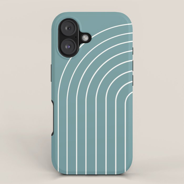 Minimal Arch XXIV Beachy Teal Modern Geometric Lines iPhone Case Gallery Image 1