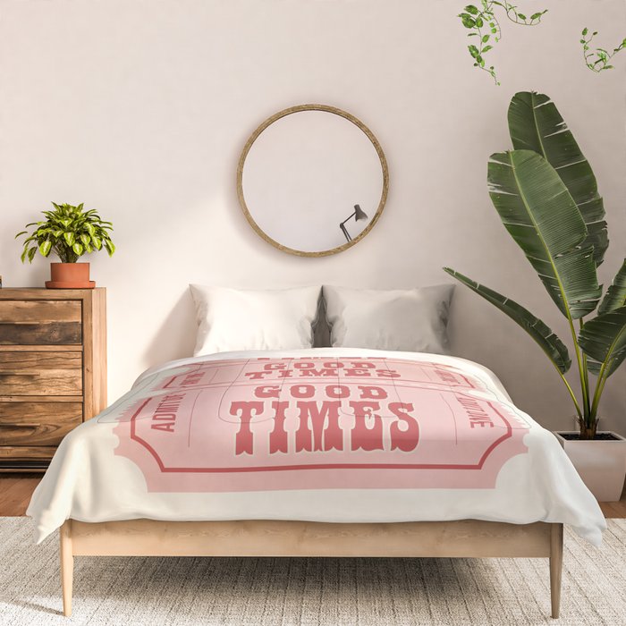 Good Times Retro Ticket, Pink Aesthetic Comforter Gallery Image 3