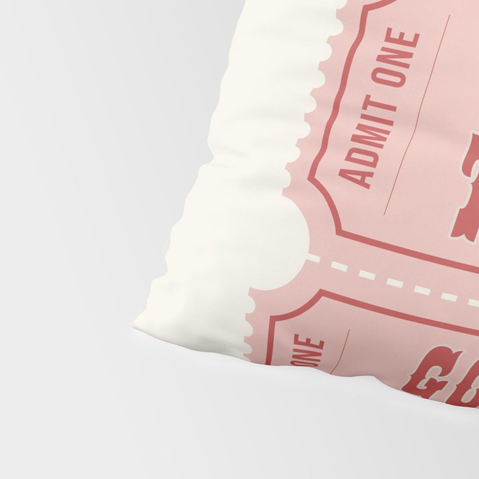 Good Times Retro Ticket, Pink Aesthetic Pillow Sham Gallery Image 4