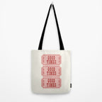 Good Times Retro Ticket, Pink Aesthetic Tote Bag Gallery Image 2