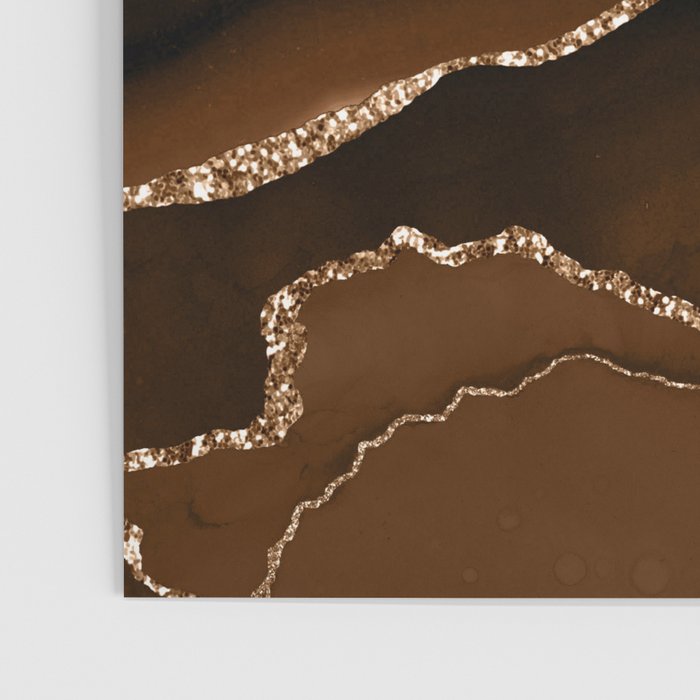 Brown Gold Agate Geode Abstract Art Marble Pattern Chocolate Coffee Poster Gallery Image 3
