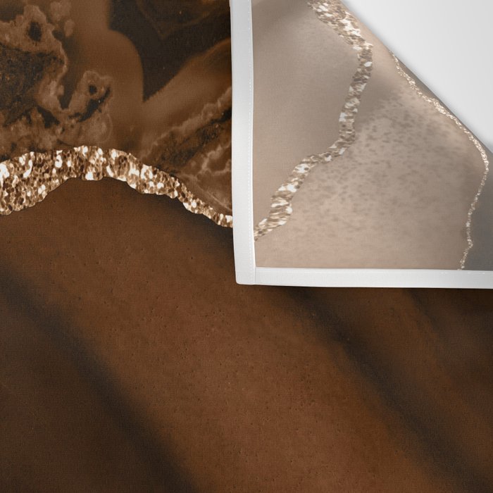 Brown Gold Agate Geode Abstract Art Marble Pattern Chocolate Coffee Wall Tapestry Gallery Image 3