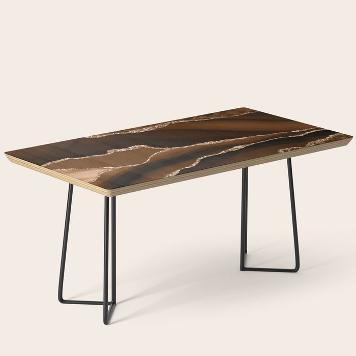 Brown Gold Agate Geode Abstract Art Marble Pattern Chocolate Coffee Coffee Table Gallery Image 1