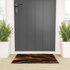 Brown Gold Agate Geode Abstract Art Marble Pattern Chocolate Coffee Welcome Mat Gallery Image 3