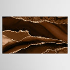 Brown Gold Agate Geode Abstract Art Marble Pattern Chocolate Coffee Tablecloth Gallery Image 2