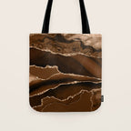 Brown Gold Agate Geode Abstract Art Marble Pattern Chocolate Coffee Tote Bag Gallery Image 1