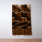 Brown Gold Agate Geode Abstract Art Marble Pattern Chocolate Coffee Window Curtain Gallery Image 3