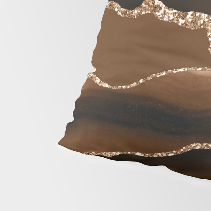 Brown Gold Agate Geode Abstract Art Marble Pattern Chocolate Coffee Pillow Sham Gallery Image 4