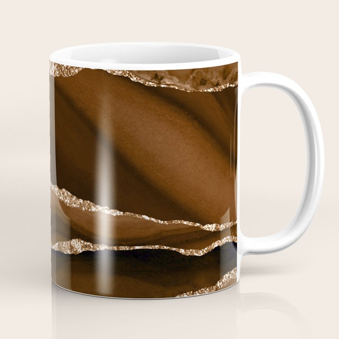 Brown Gold Agate Geode Abstract Art Marble Pattern Chocolate Coffee Coffee Mug Gallery Image 1