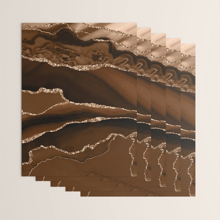 Brown Gold Agate Geode Abstract Art Marble Pattern Chocolate Coffee Wrapping Paper Gallery Image 3