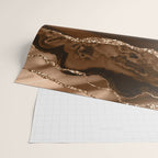 Brown Gold Agate Geode Abstract Art Marble Pattern Chocolate Coffee Wrapping Paper Gallery Image 2